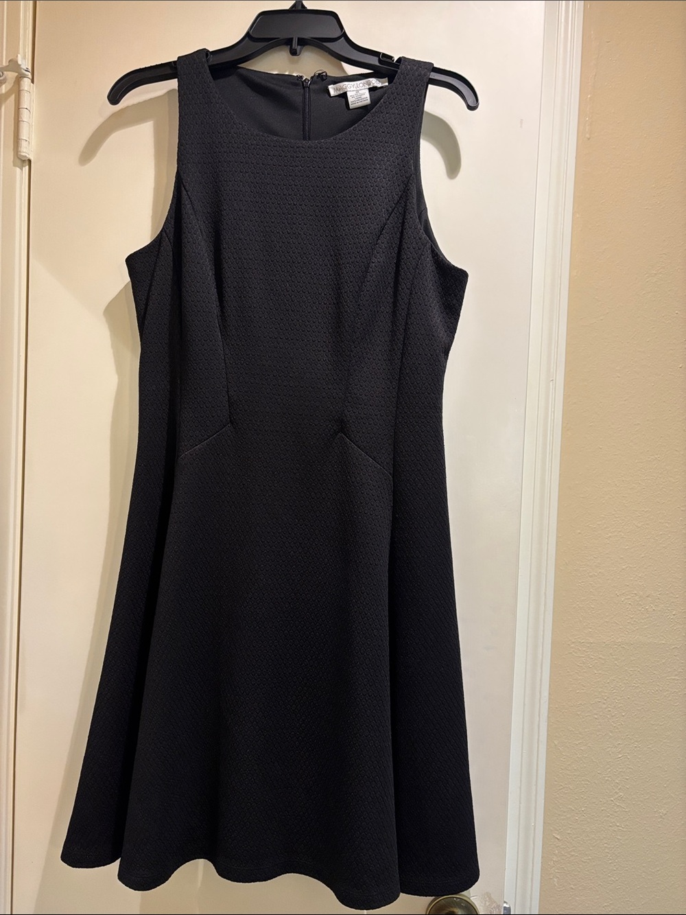 Ann Taylor Black Textured Sleeveless A-Line Dress